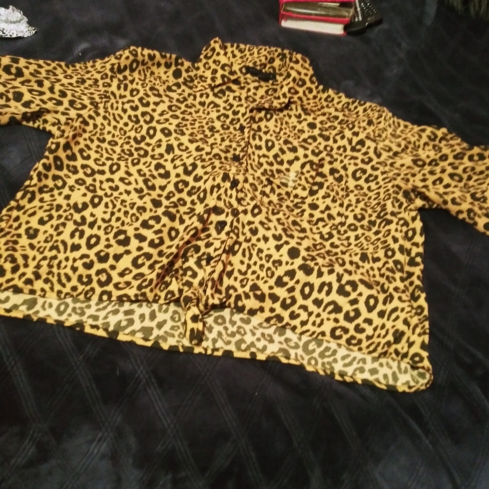 Sanctuary Crop Top Cheetah Print Sz S